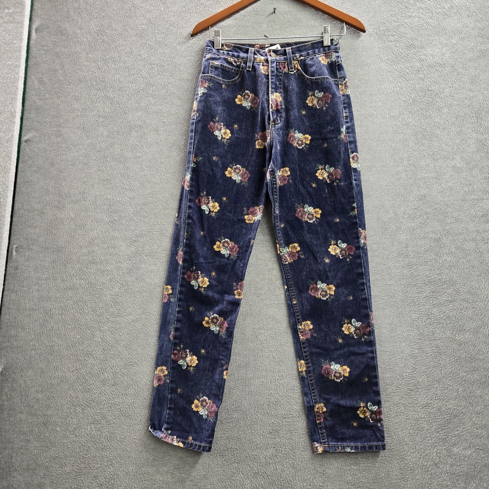 VINTAGE GUESS By Georges Marciano Women Jeans 28 Blue Denim Floral‎